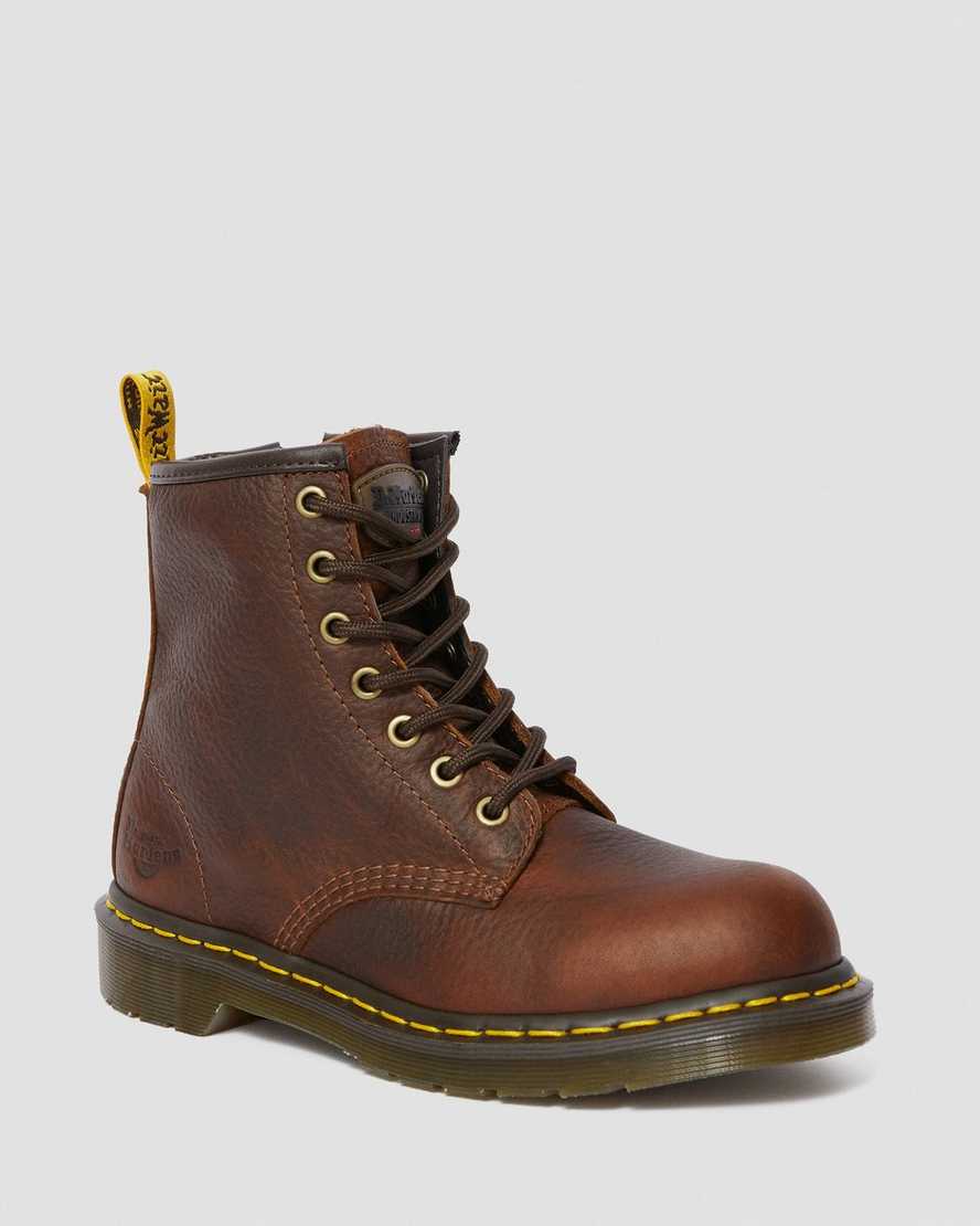 Dr. Martens Maple Zip Steel Toe Kadın Iş Botu - Bot Kahverengi |TUQFS7263|